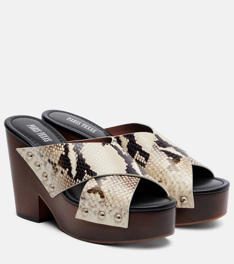 Paris Texas Marisol snake-effect leather platform sandals