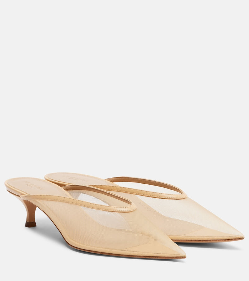 Le Monde Beryl Venetian leather-trimmed mules