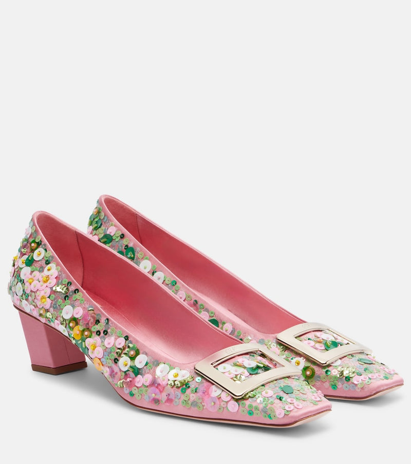 Roger Vivier Belle Vivier beaded satin pumps