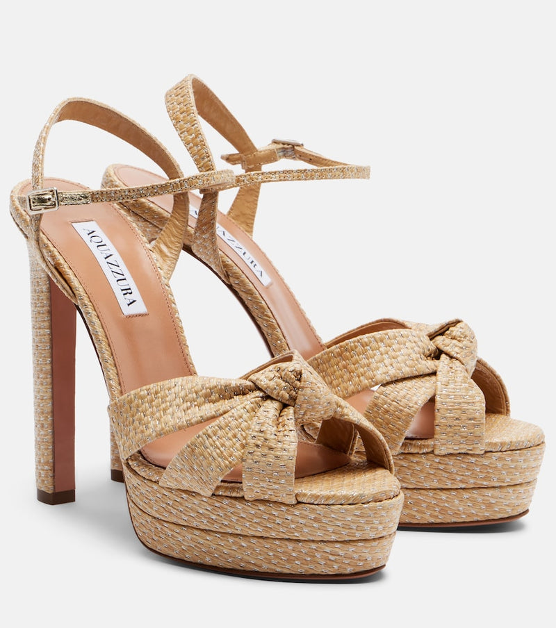 Aquazzura Nina raffia platform sandals