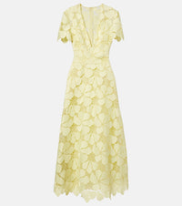 Elie Saab Floral silk-blend guipure midi dress