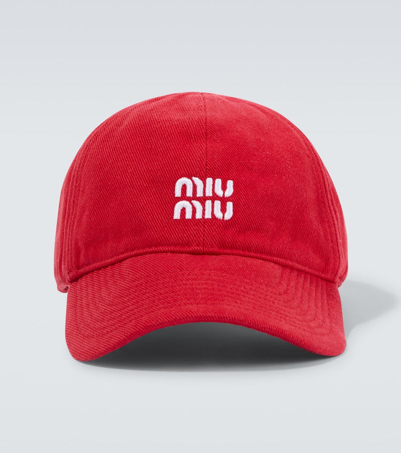 Miu Miu Logo denim baseball cap