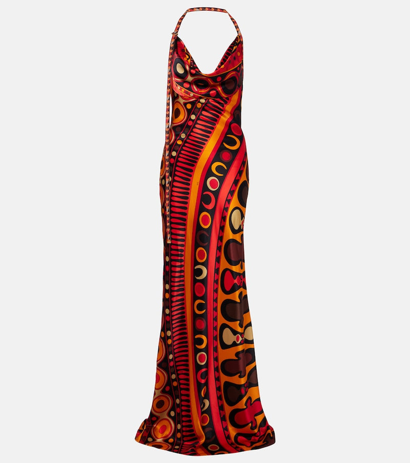 Pucci Soleil open-back satin maxi dress