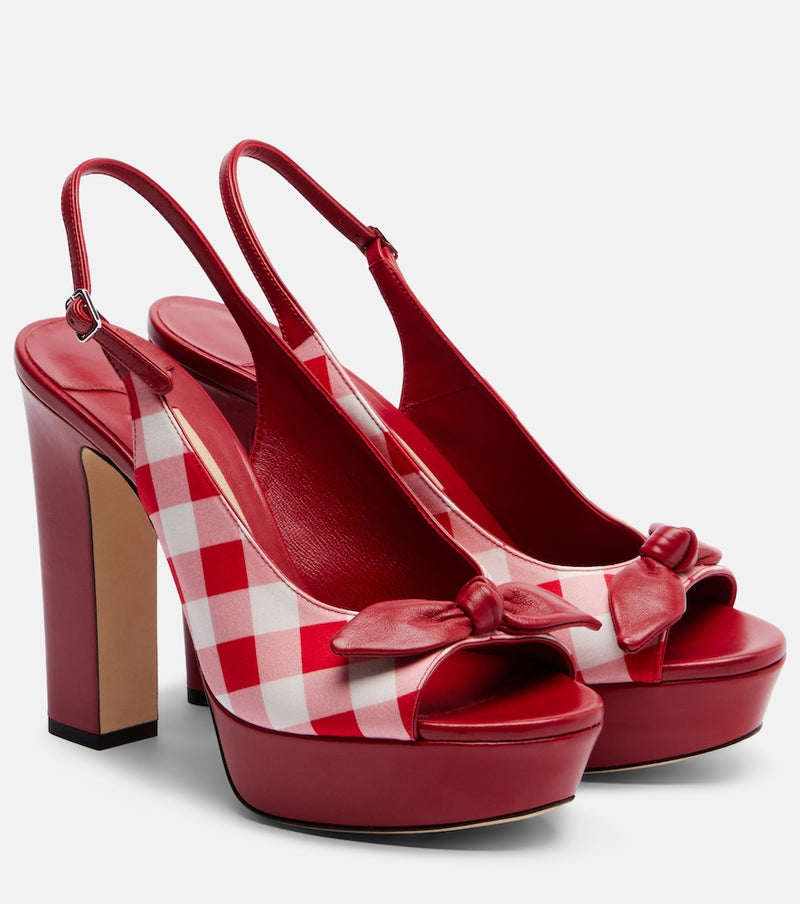 Jimmy Choo Ziva checked peep-toe pumps