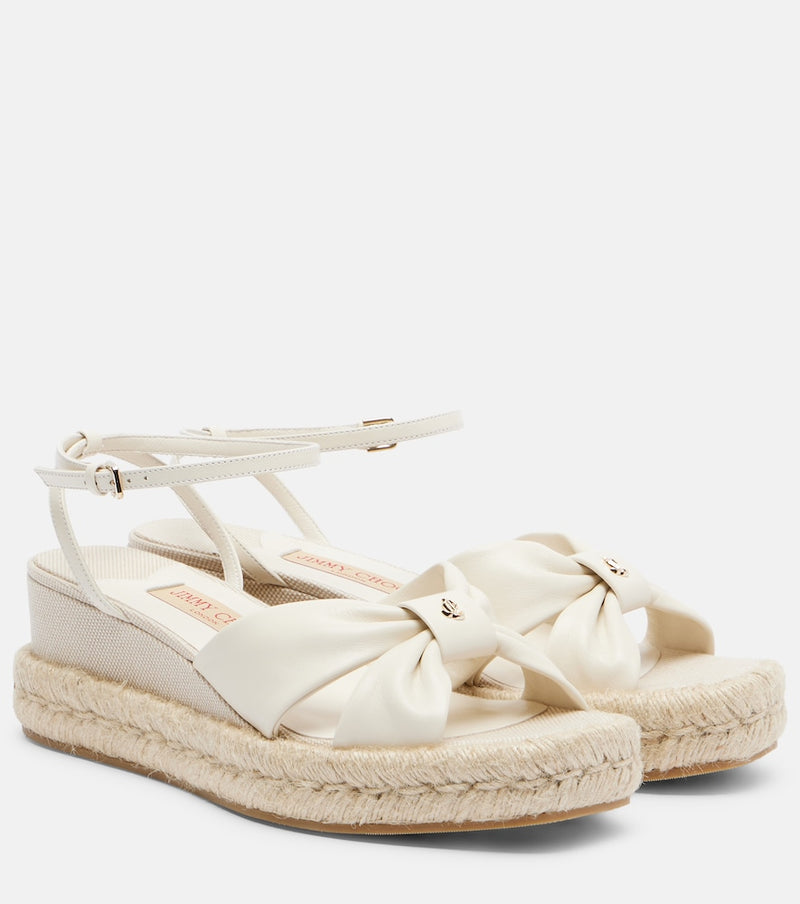 Jimmy Choo Aella leather espadrille wedge sandals