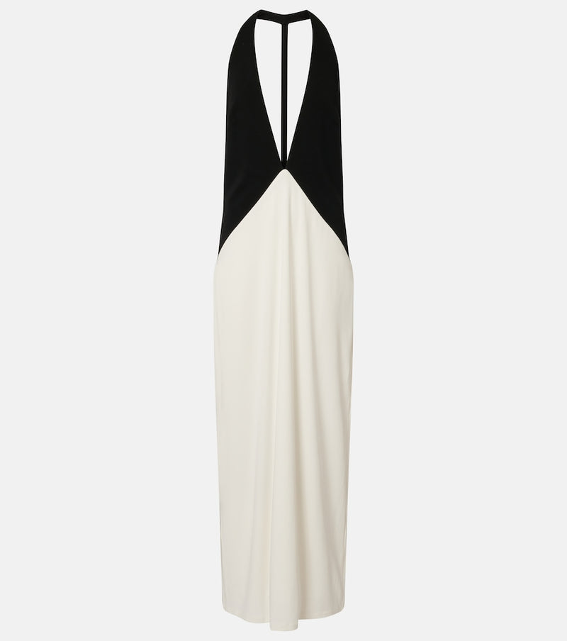 Adriana Degreas Halterneck jersey maxi dress