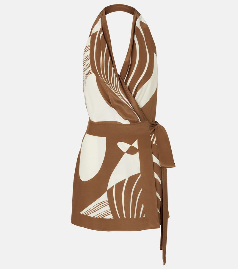 SIR Almara printed silk wrap dress