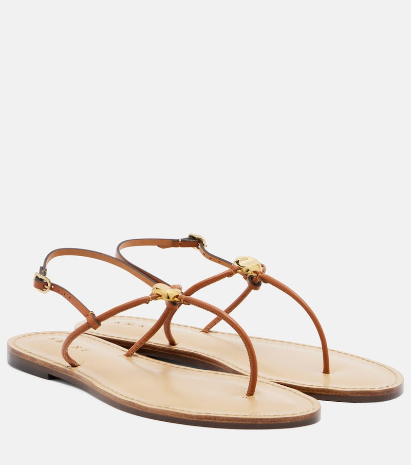 Amanu Naivasha leather thong sandals in Cognac