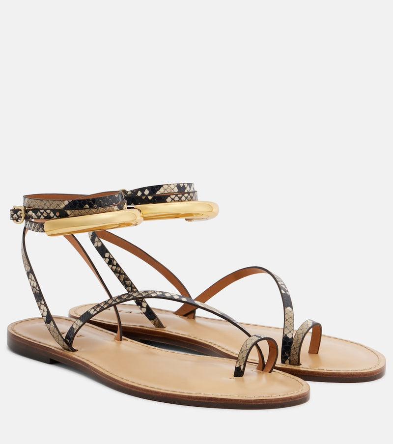Amanu Kalahari snake-effect leather sandals
