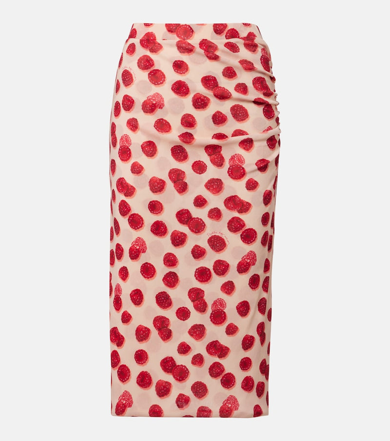 Stella McCartney Printed mesh midi skirt