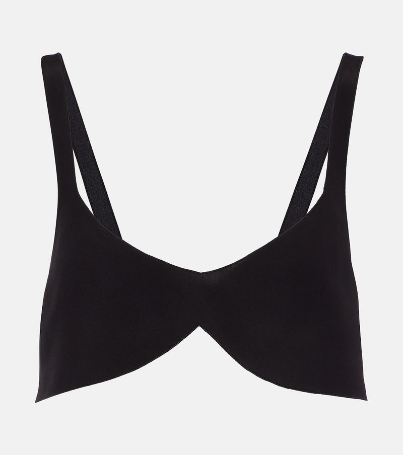 Prada Oversized silk crepe de chine bra top