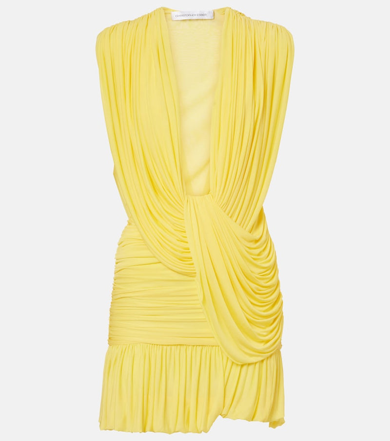 Christopher Esber Ripple ruched draped jersey minidress