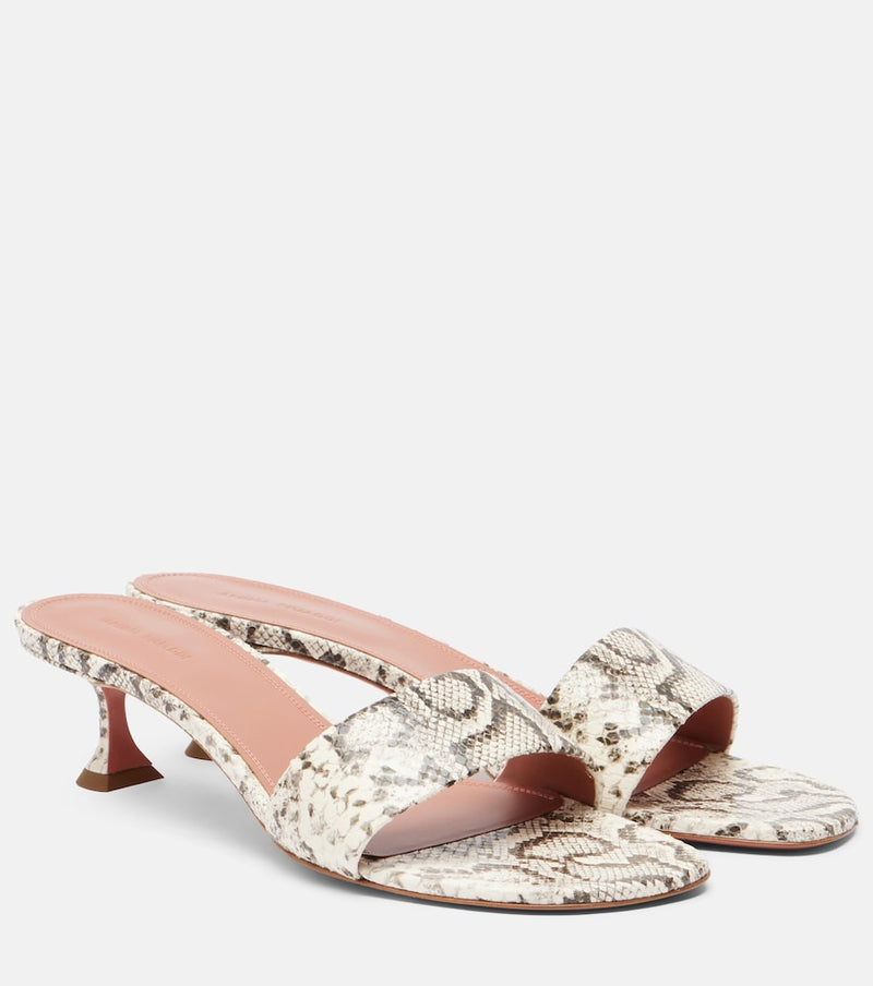 Amina Muaddi Andreea snake-print leather mules