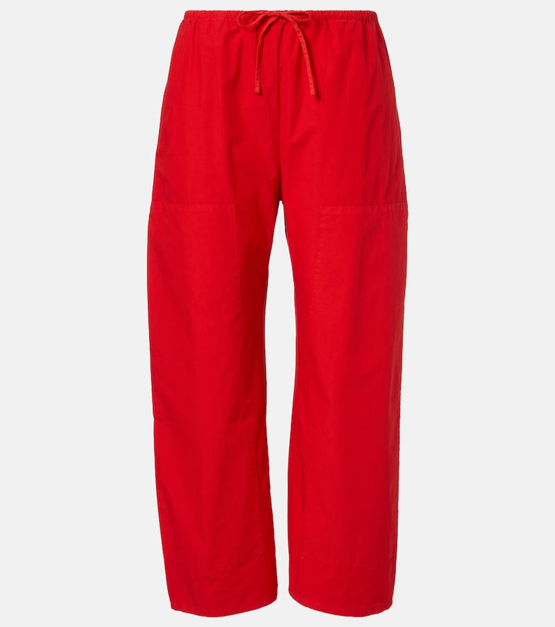 Leset Kyoto cropped cotton wide-leg pants