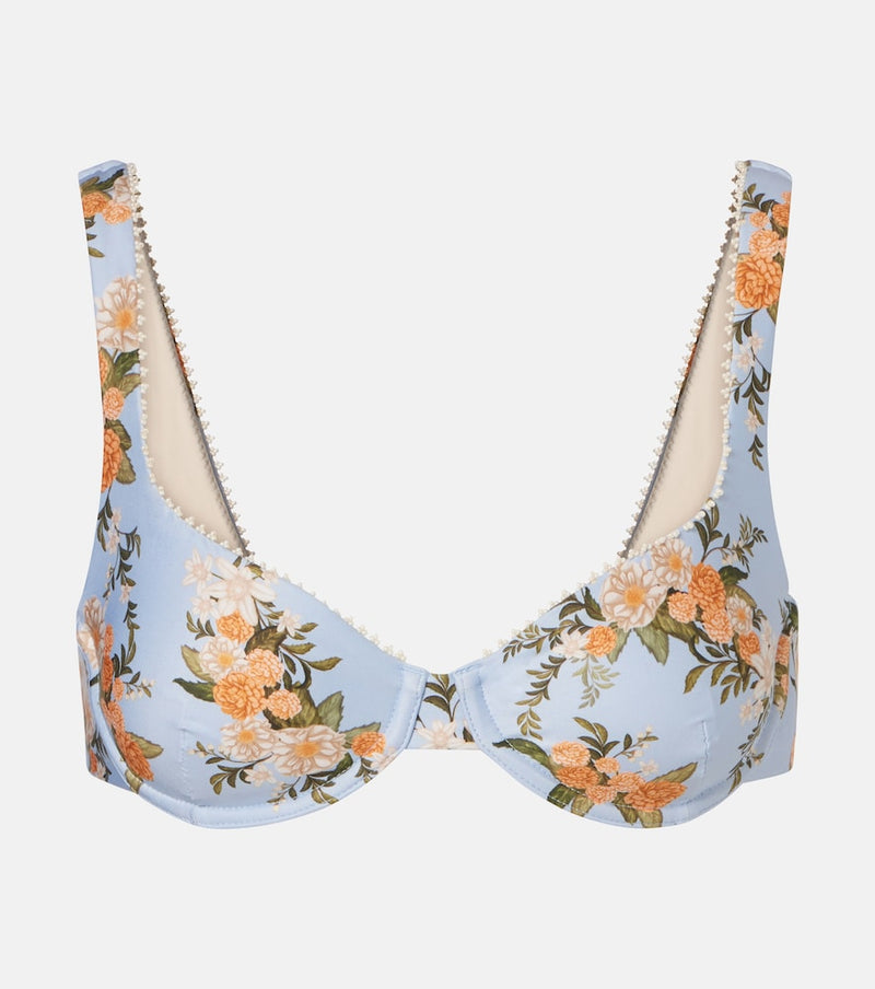 Agua by Agua Bendita Hacienda floral bikini top