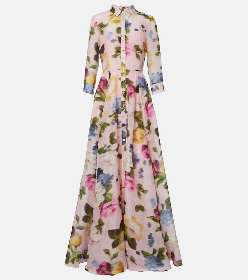Carolina Herrera Floral linen and silk gown