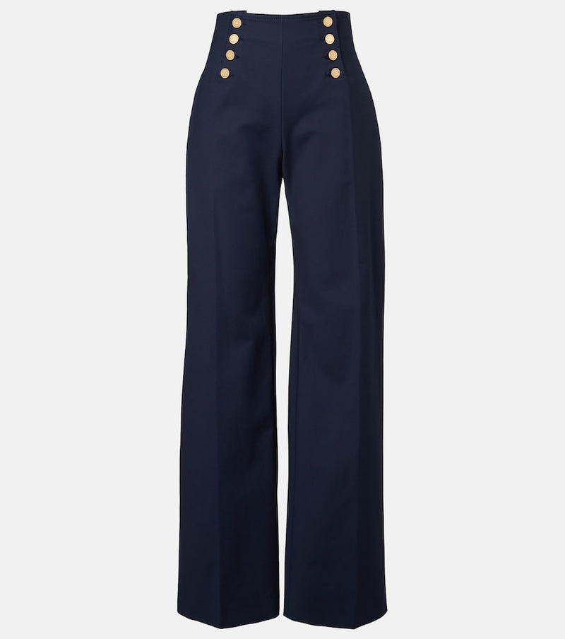 Carolina Herrera Alba cotton-blend wide-leg pants