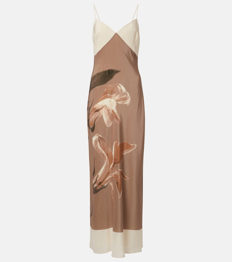 SIR Azaliea floral silk max dress