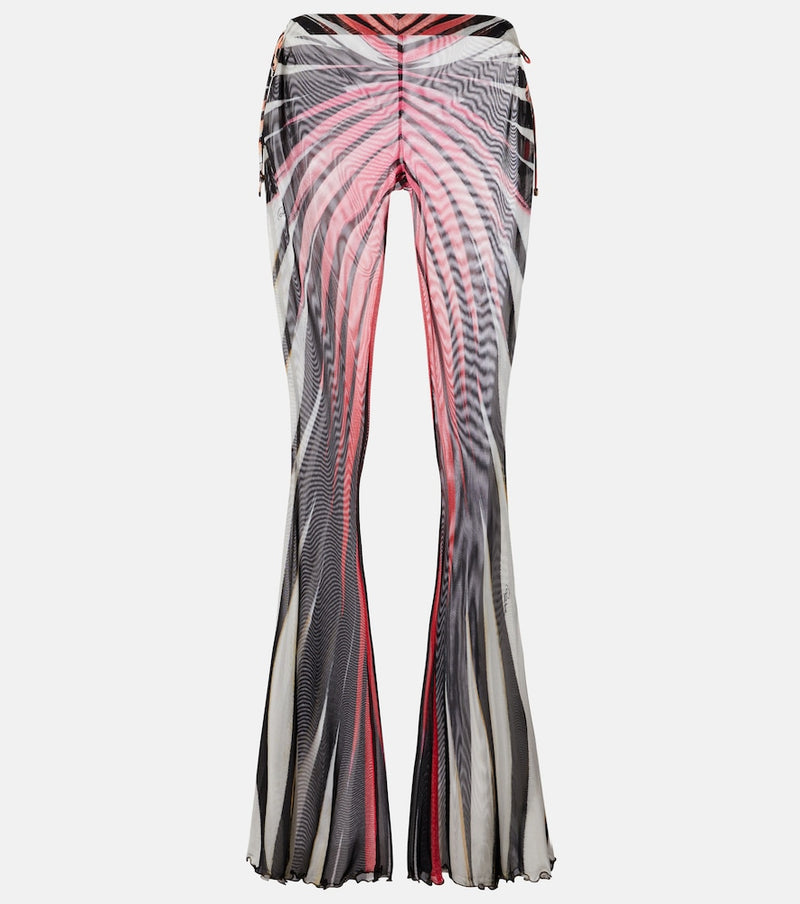 Roberto Cavalli Printed sheer flared pants