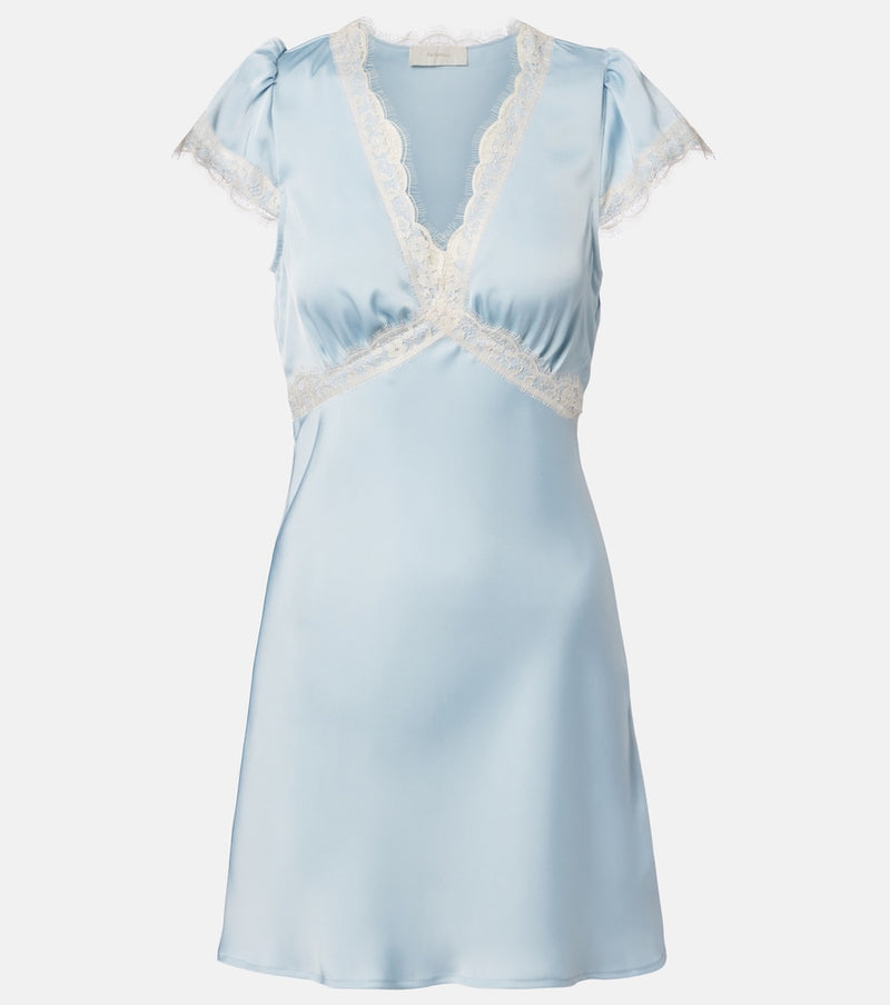 Faithfull Verena lace-trimmed satin minidress
