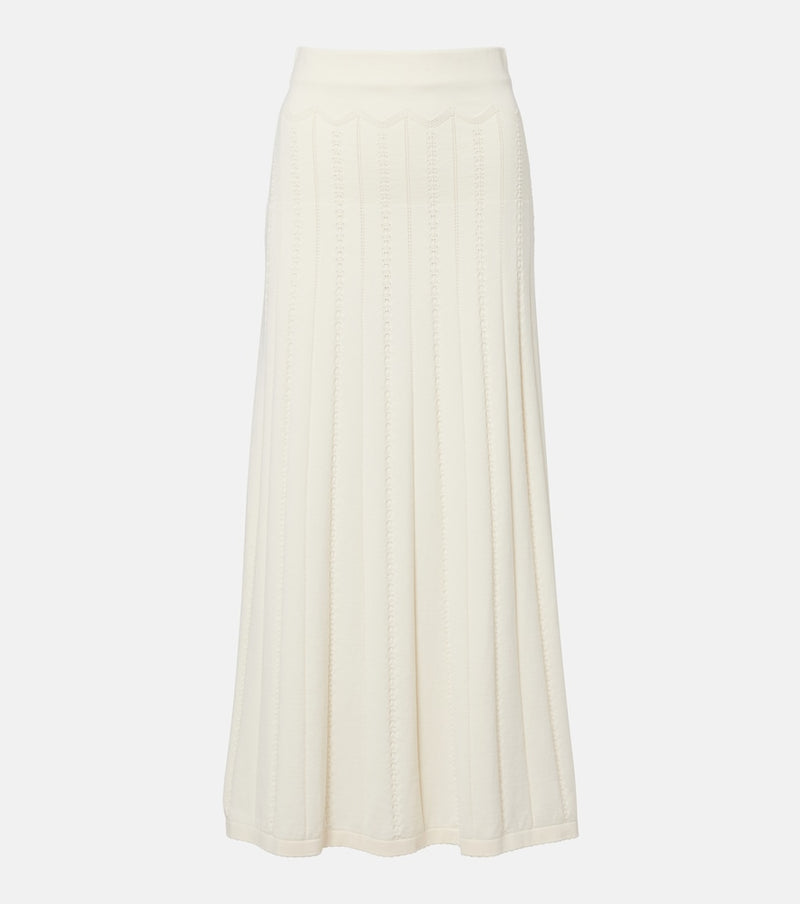 Faithfull Mieralla pointelle cotton-blend maxi skirt