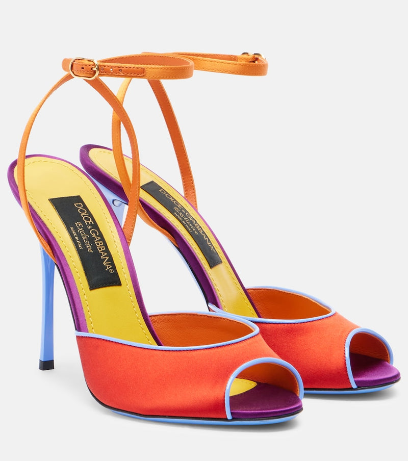 Dolce & Gabbana Keira satin slingback sandals
