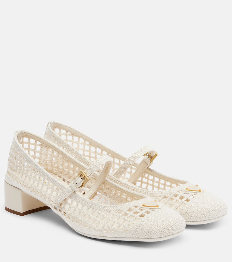 Prada Crochet Mary Jane pumps