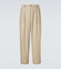 Giorgio Armani Archivio pleated cotton-blend straight pants