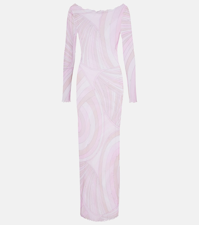 Pucci Iride sheer tulle maxi dress