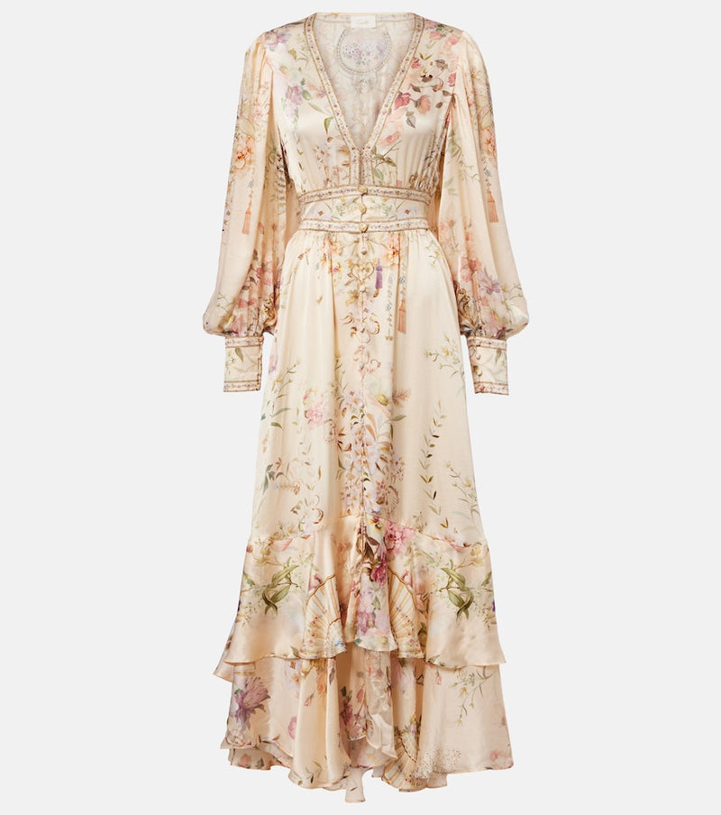 Camilla Embellished printed silk maxi dress in Adorned In Aranjuez