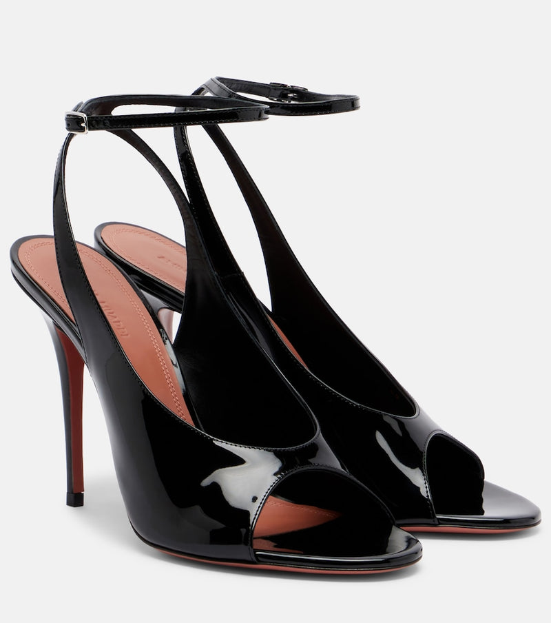 Amina Muaddi Anok patent leather slingback sandals