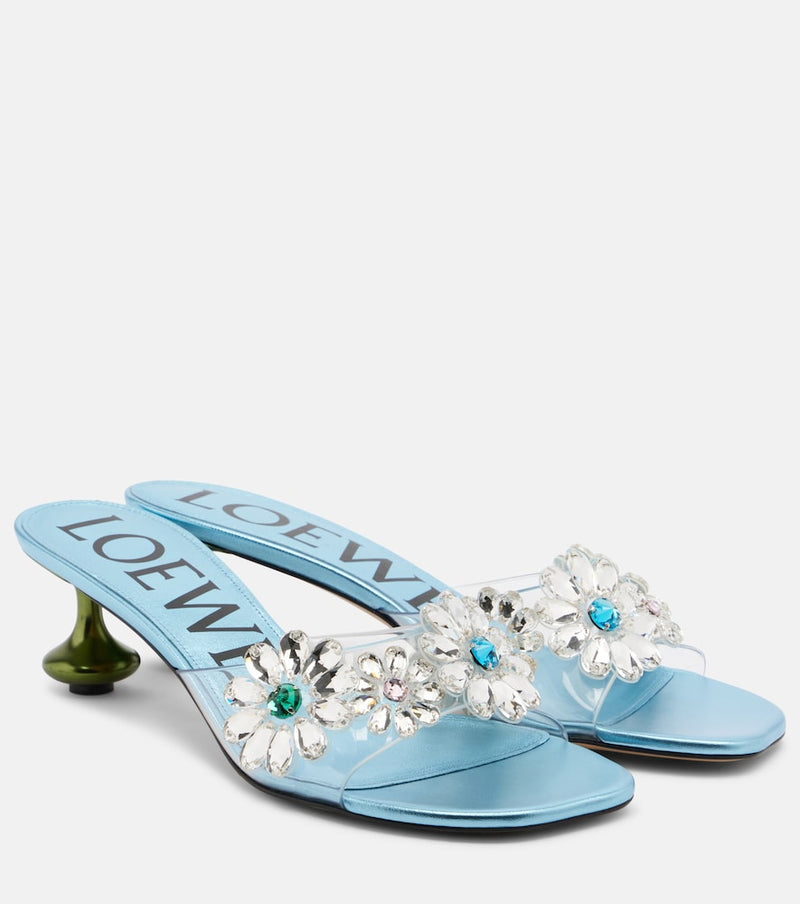 Loewe Paula\'s Ibiza Toy Crystal Flowers mules