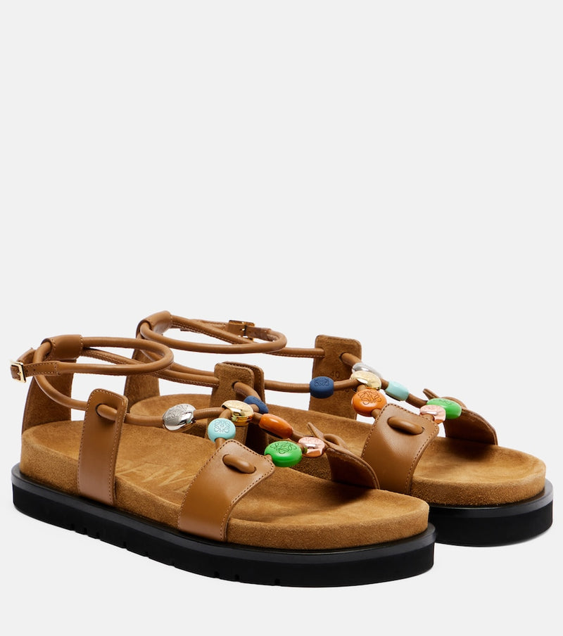 Loewe Paula\'s Ibiza Pebble Beads leather sandals