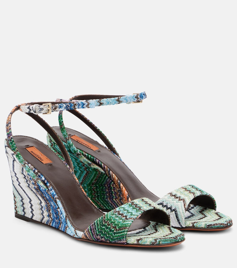 Missoni Julia Zigzag lame wedges