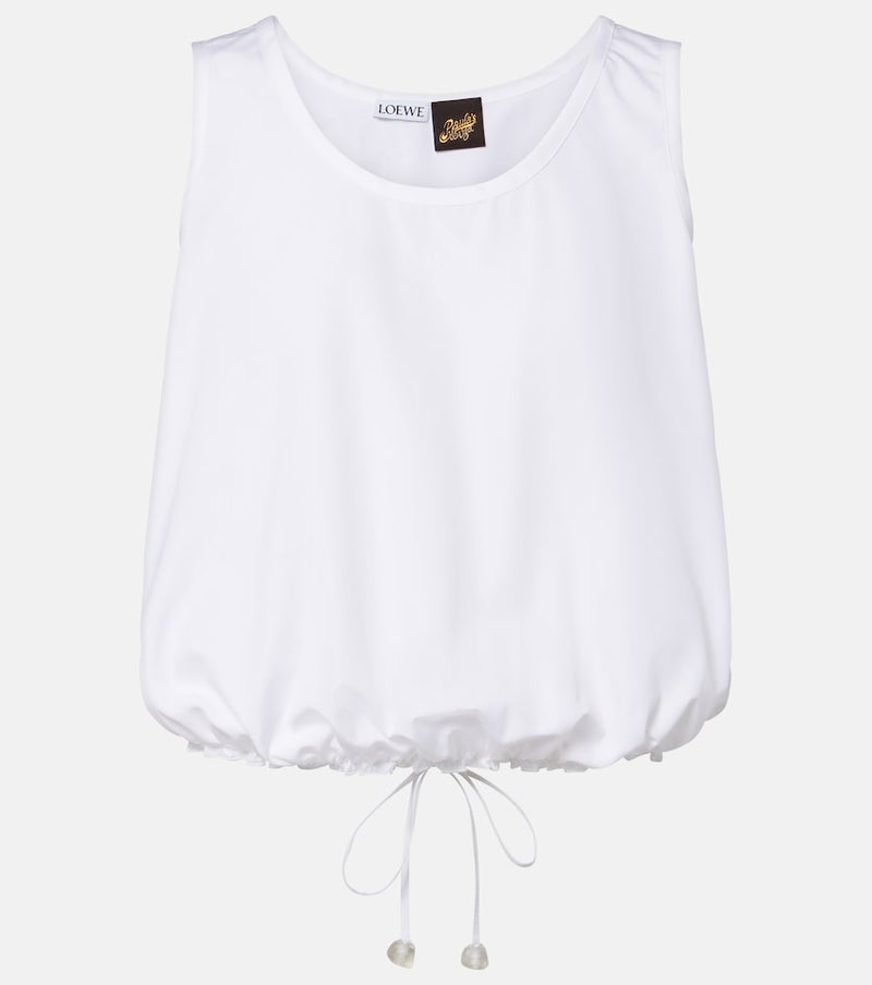 Loewe Paula\'s Ibiza cotton poplin crop top