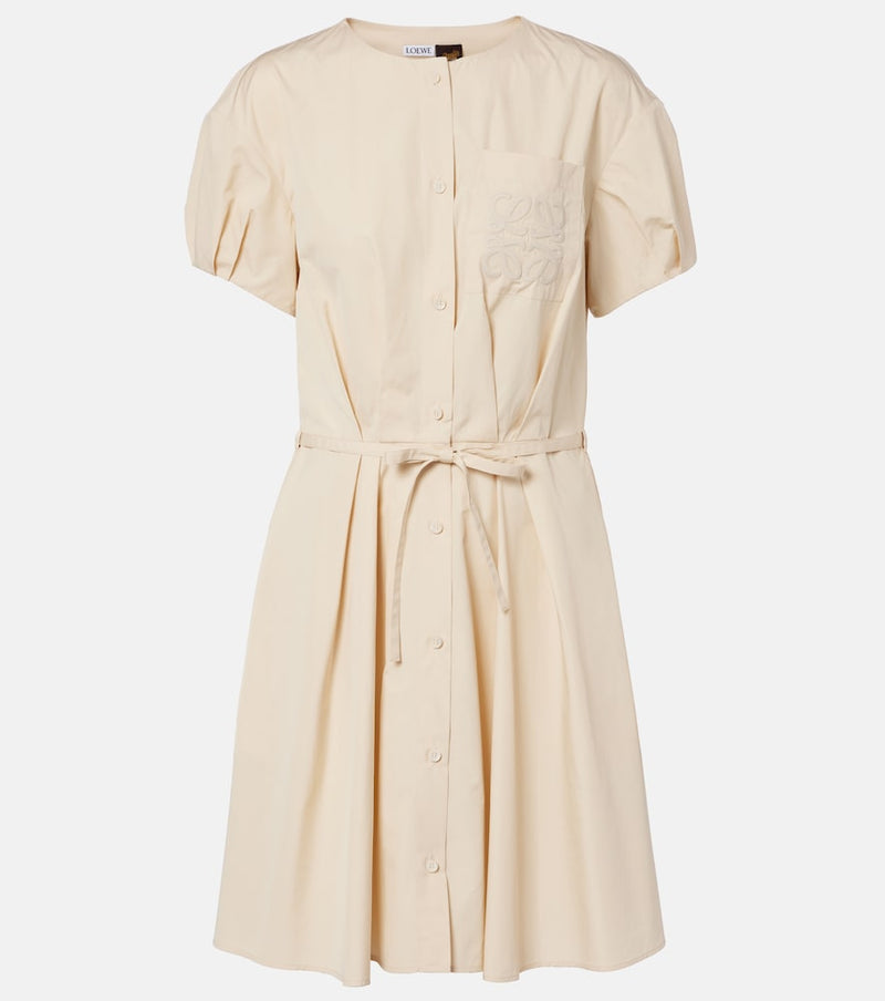 Loewe Paula\'s Ibiza Anagram cotton poplin shirt dress