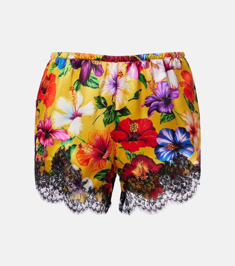 Dolce & Gabbana Floral silk-blend satin shorts