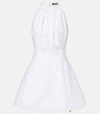 Balmain Ruched cotton poplin minidress