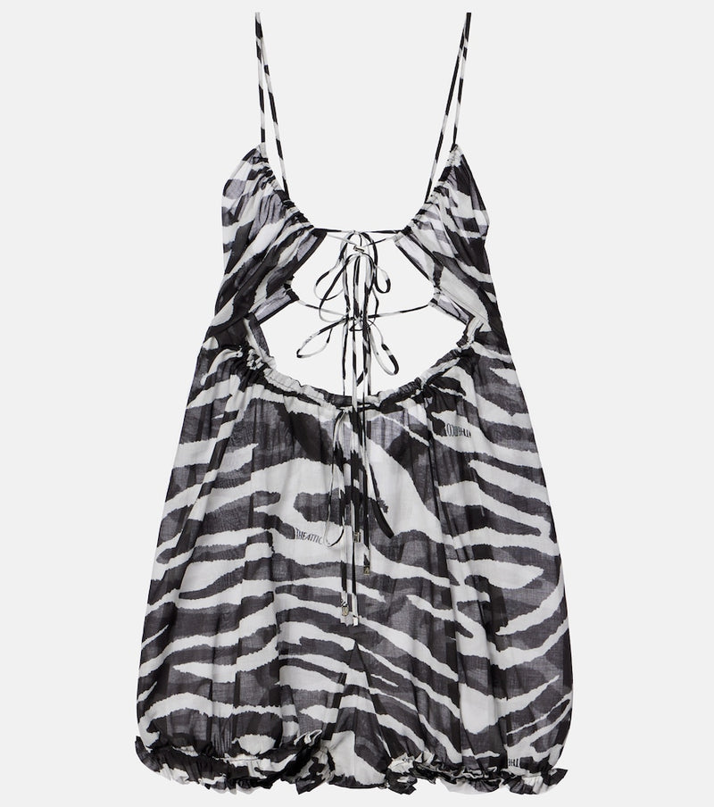 The Attico Zebra-print cotton muslin romper