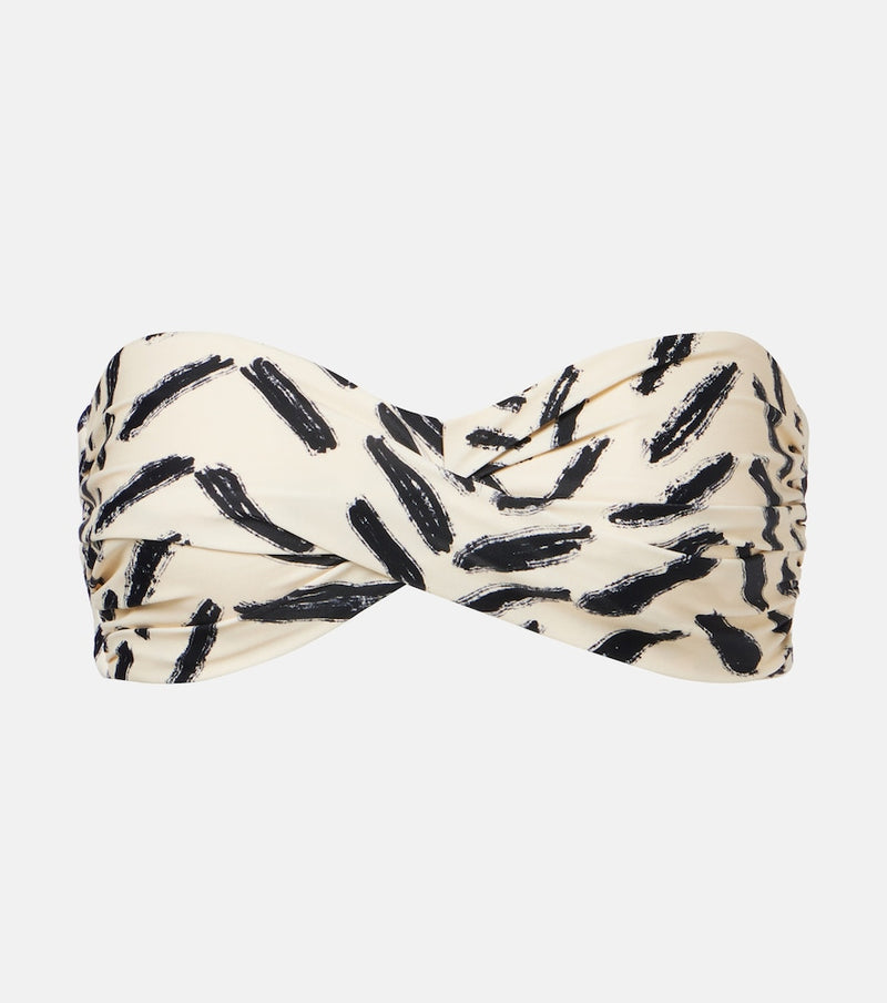 Johanna Ortiz Printed bandeau bikini top