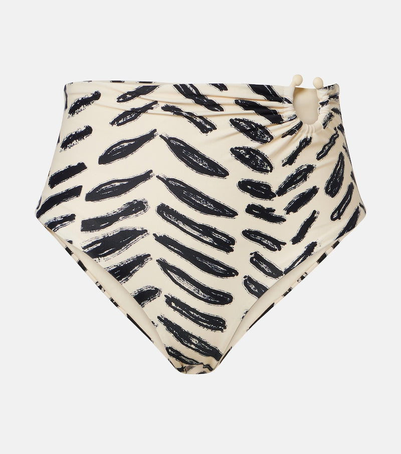 Johanna Ortiz Gathered printed bikini bottoms