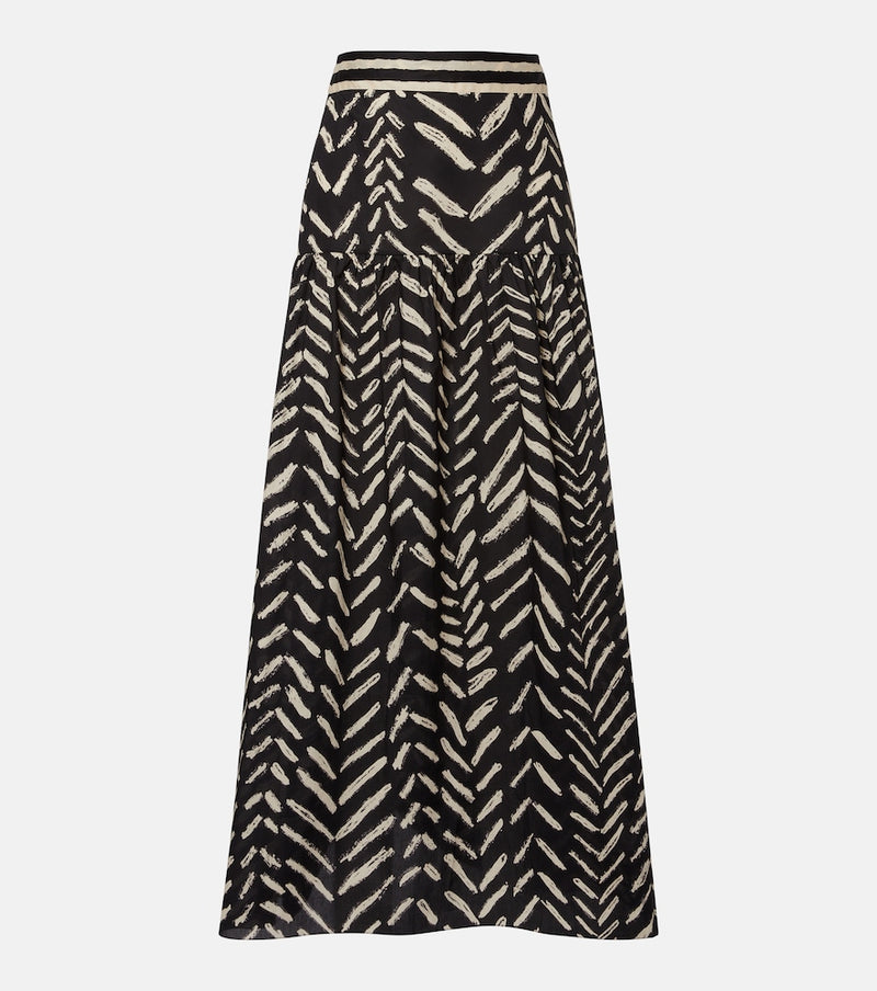 Johanna Ortiz Printed cotton maxi skirt