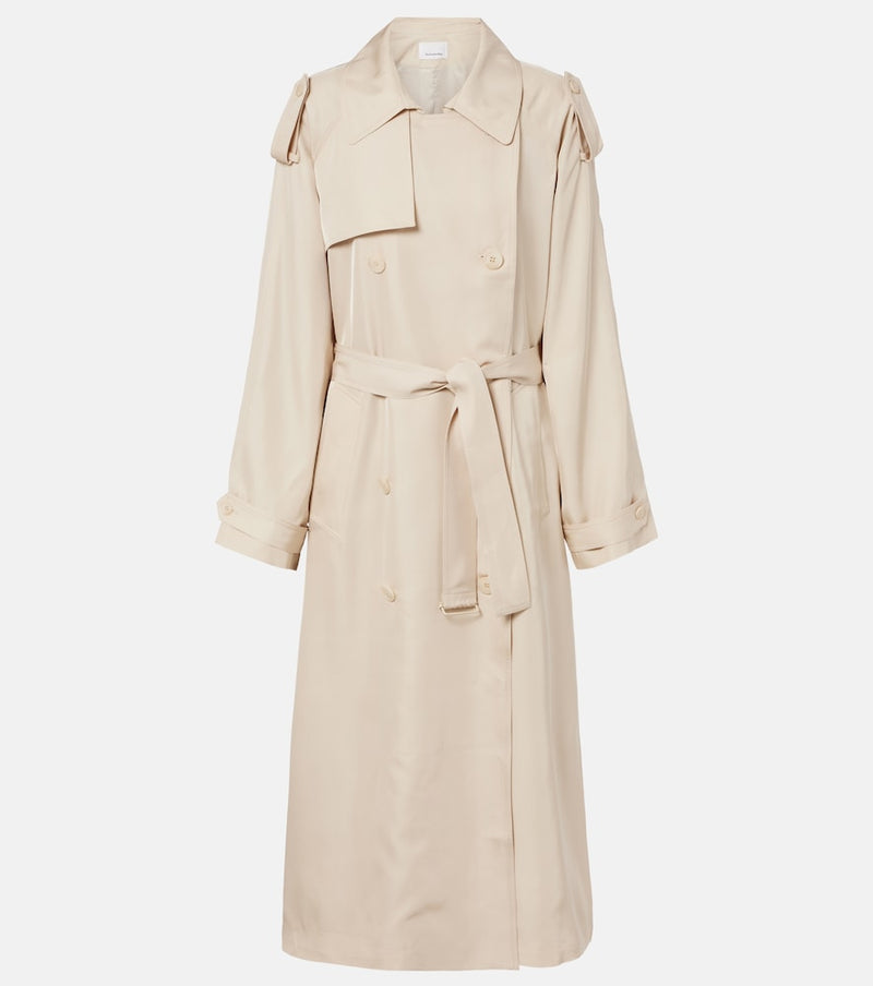 The Frankie Shop Veyron ovesized twill trench coat in Beige