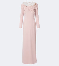 Costarellos Zurina embellished floral-applique crepe gown
