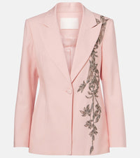 Costarellos Lesia embellished wool-blend blazer