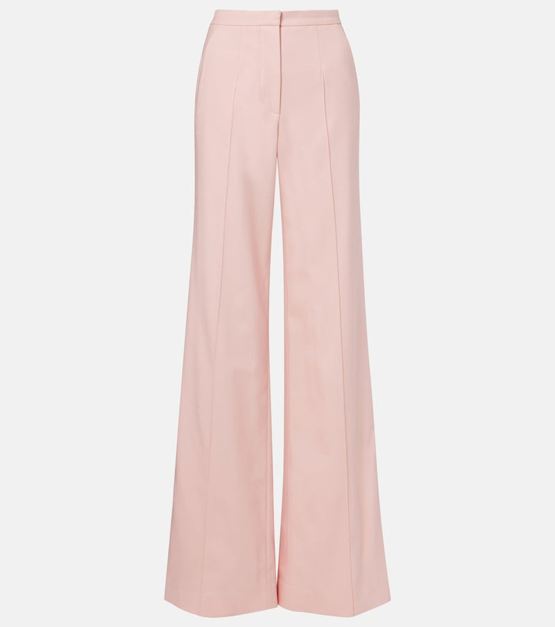 Costarellos Pleated wool-blend wide-leg pants