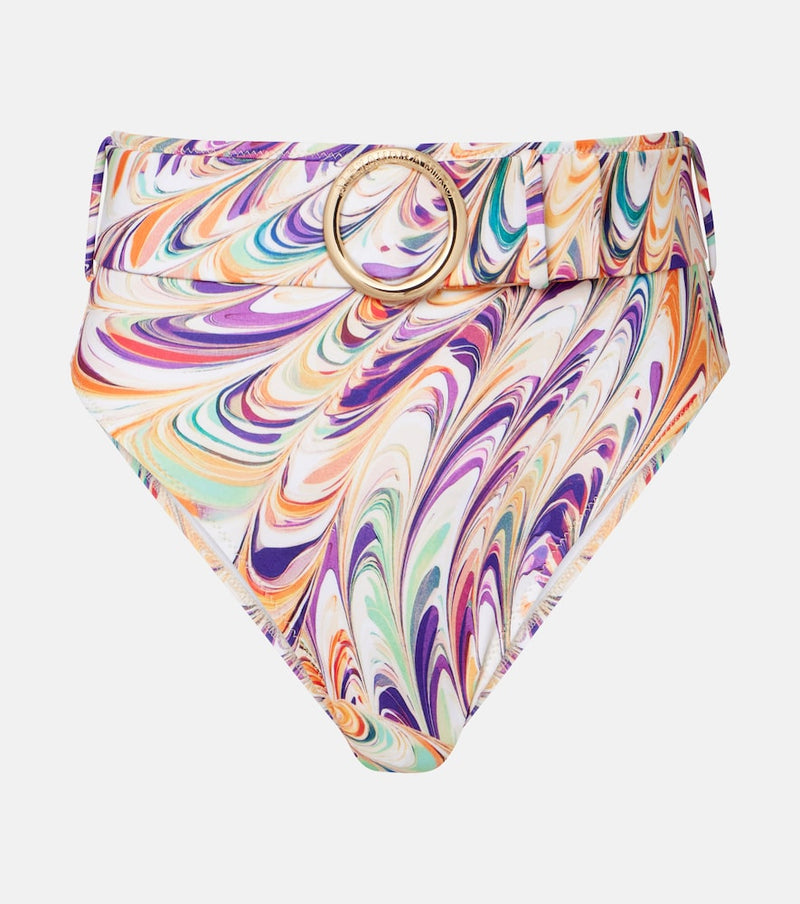 Alexandra Miro Iris belted printed bikini bottoms