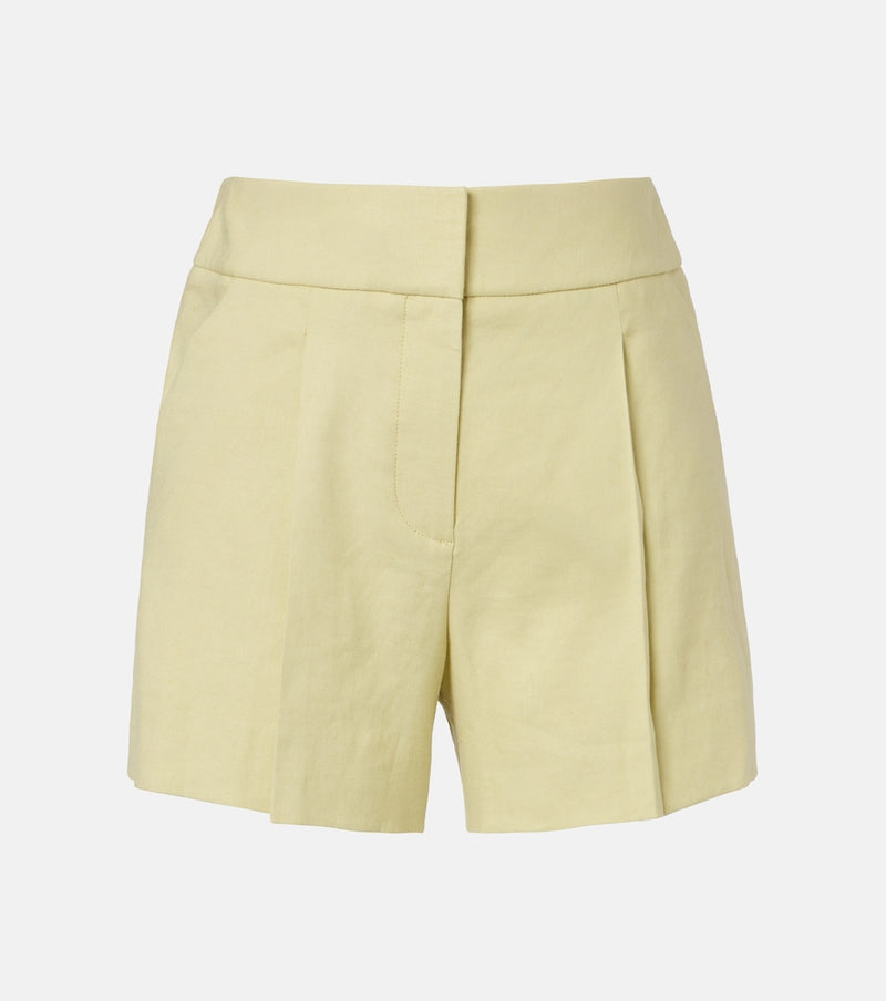 Veronica Beard Haina linen-blend twill shorts in Pistachio
