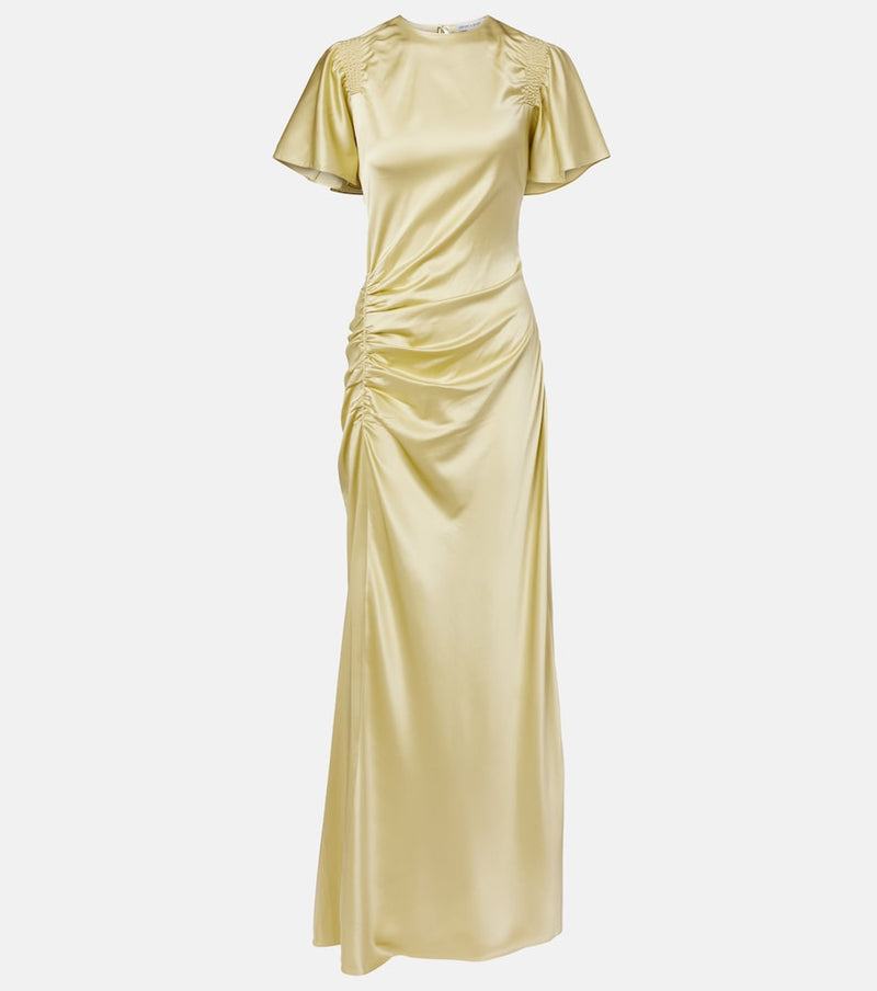 Veronica Beard Huntleigh ruched silk-blend satin gown