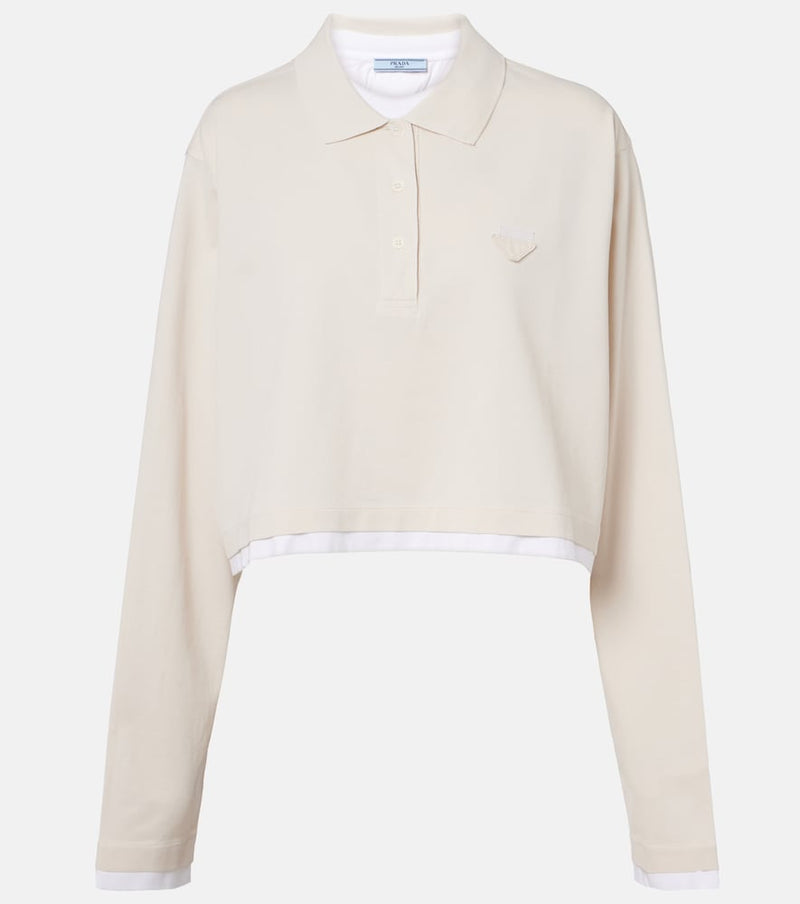 Prada Cotton pique and jersey polo shirt